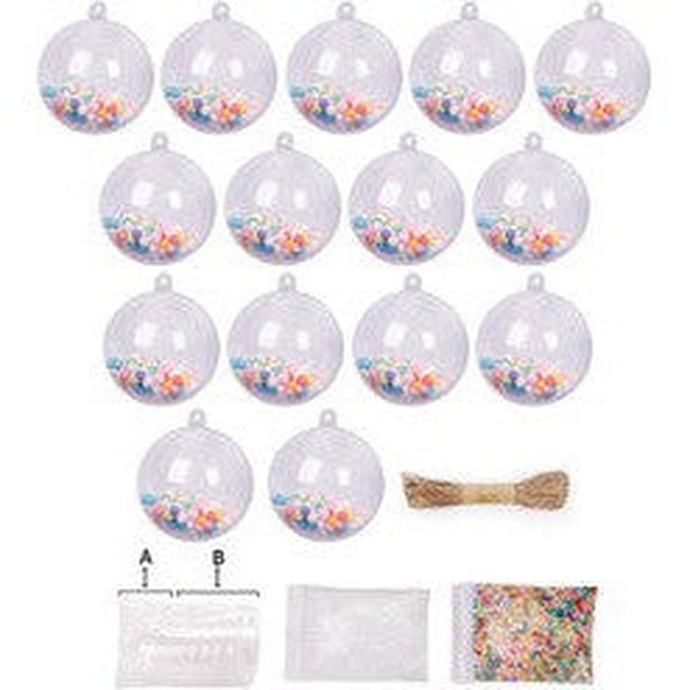 Fillable Christmas Ornaments, 15Pcs 2.7 Inch - T&S Outlets