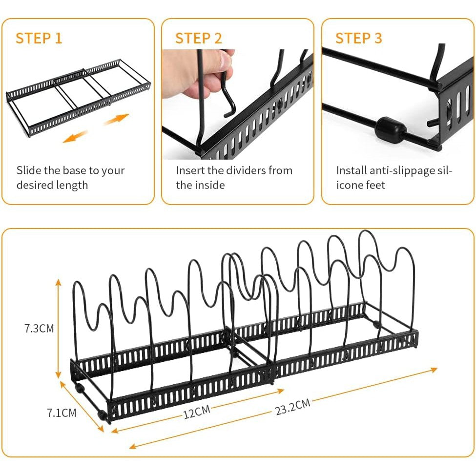 ANIUNIU Expandable Pot Organizer Rack - T&S Outlets