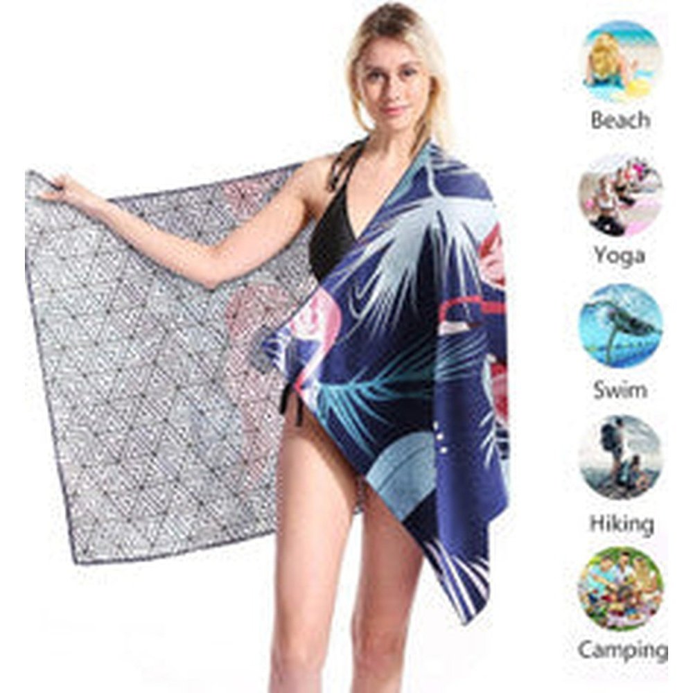 Flamingo Tropical Hawaiian Oversized Microfiber Pool Sand proof Beach Towel - 72"x36 - T&S Outlets