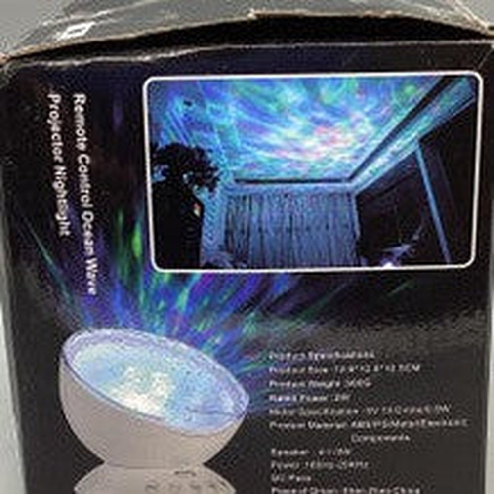 Ocean Wave Projector, Mermaid Decor Night Light - Black - T&S Outlets