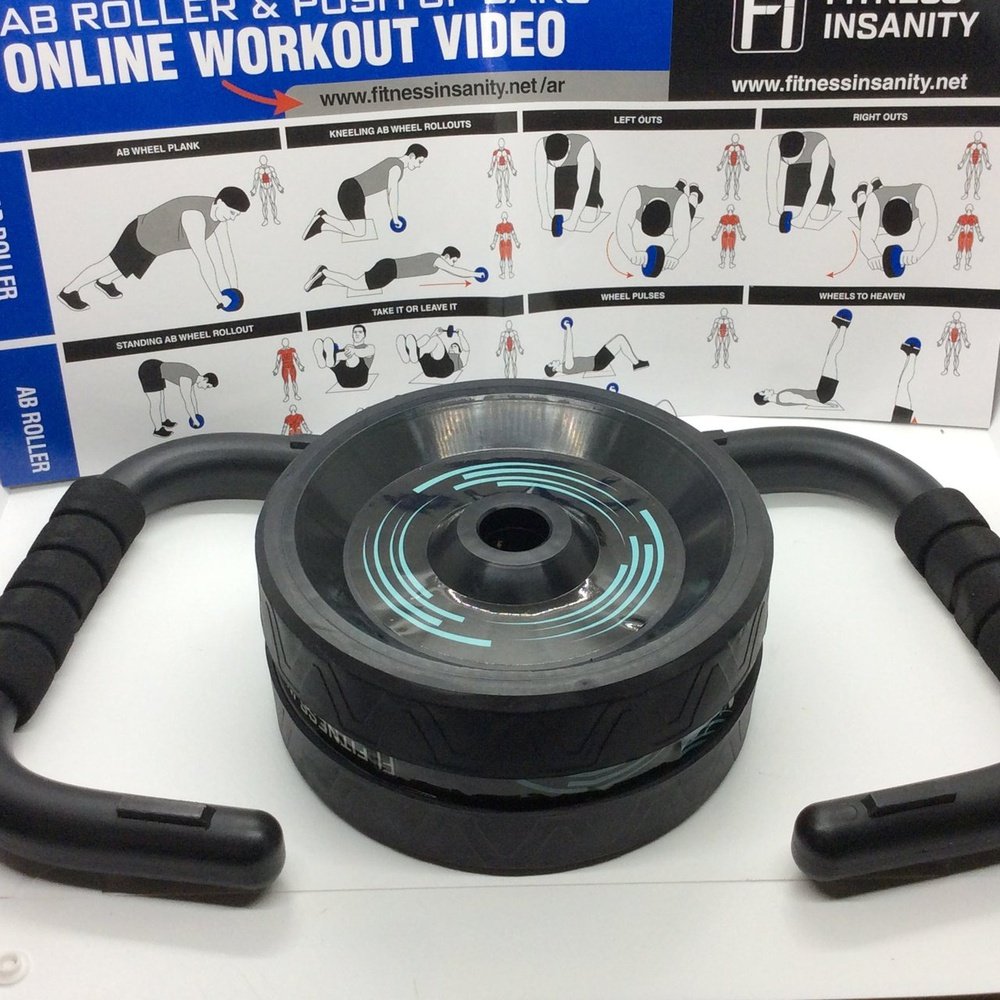 Fitness Insanity Roller & Push Up Bars - T&S Outlets