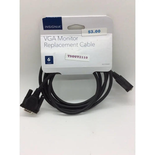 Insignia - 6' VGA Monitor Cable - Black - T&S Outlets