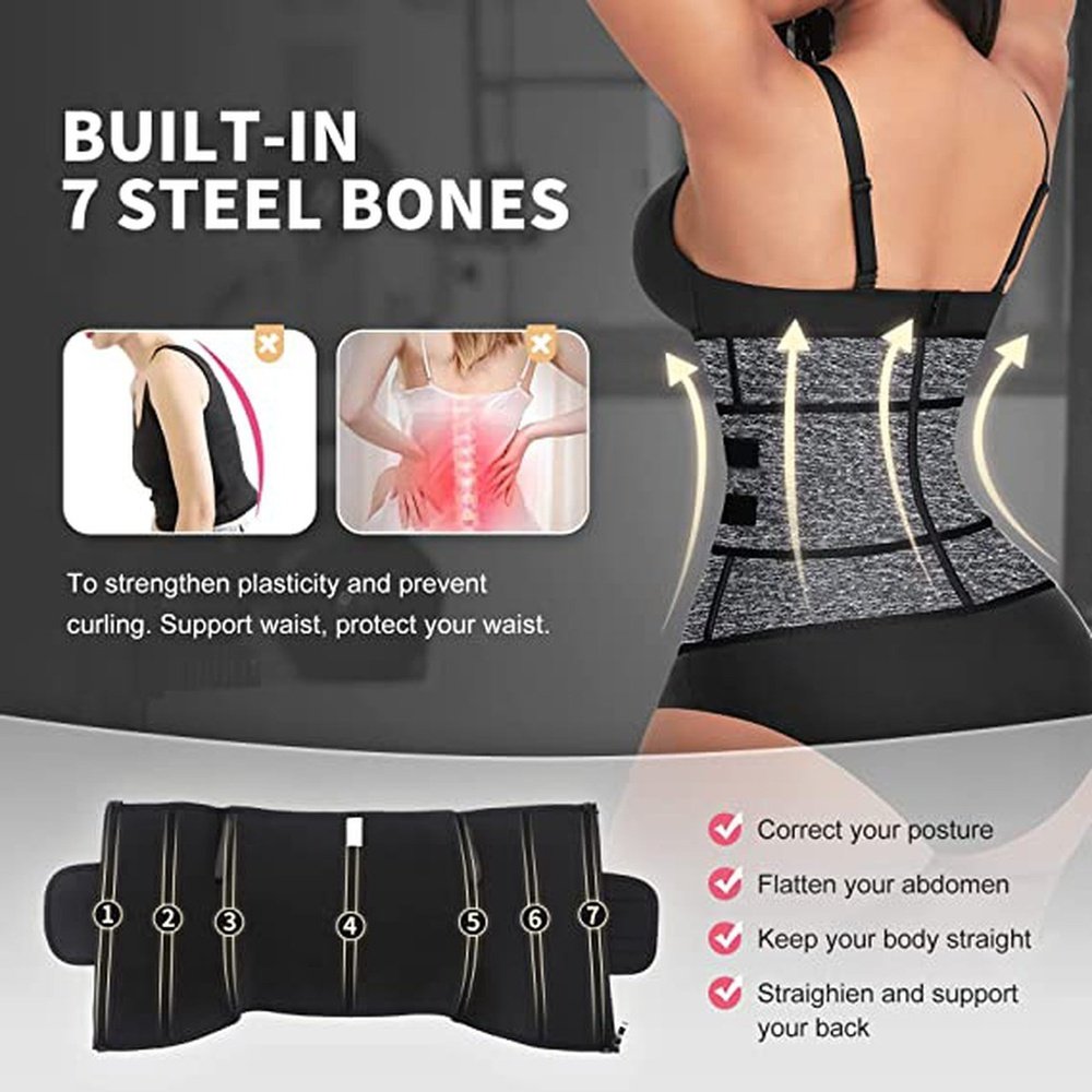 Waist Trainer for Women Plus Size Neoprene -  Black - T&S Outlets